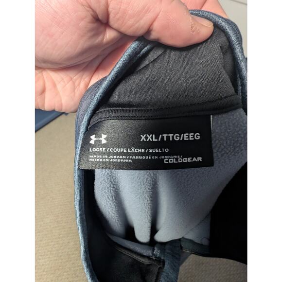 Under Armour Men's ColdGear XXL Blue Quarter-Zip Pullover Outdoor Jacket Shirt - Picture 6 of 6